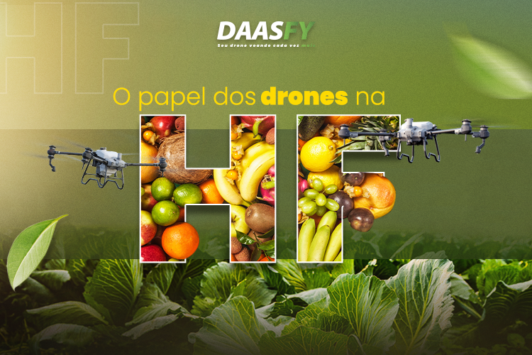 O papel dos drones na hortifruticultura com a linha DJI AGRAS.