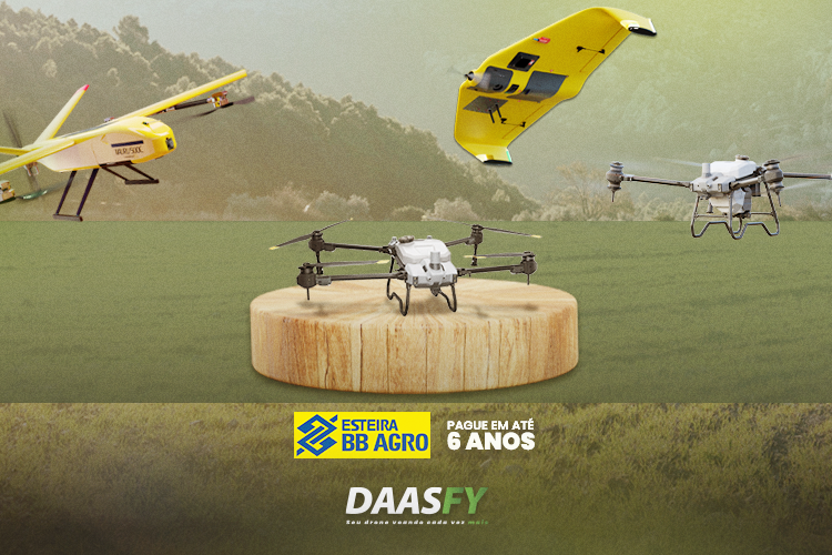 Imagem com os drones vendidos na XMobots que podem ser financiados por meio da Esteira BB Agro.